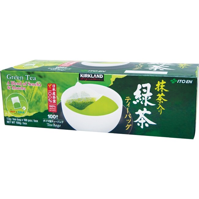 Kirkland Signature Green Tea Sencha & Matcha Blend, 100 ct