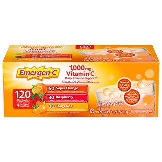 Emergen-C Emergen-C 1000 mg Vitamin C Daily Immune Support Fizzy Drink Mix Variety Pack, 120 ct