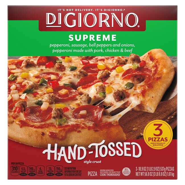 Digiorno Hand Tossed Pizza Supreme, 18.9 oz, 3 ct