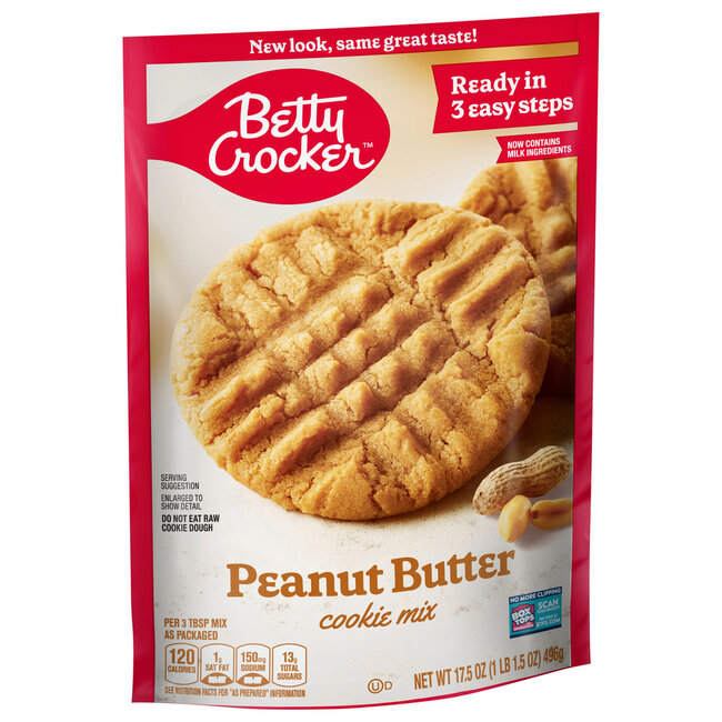 Betty Crocker Peanut Butter Cookie Mix, 17.5 oz, 12 ct