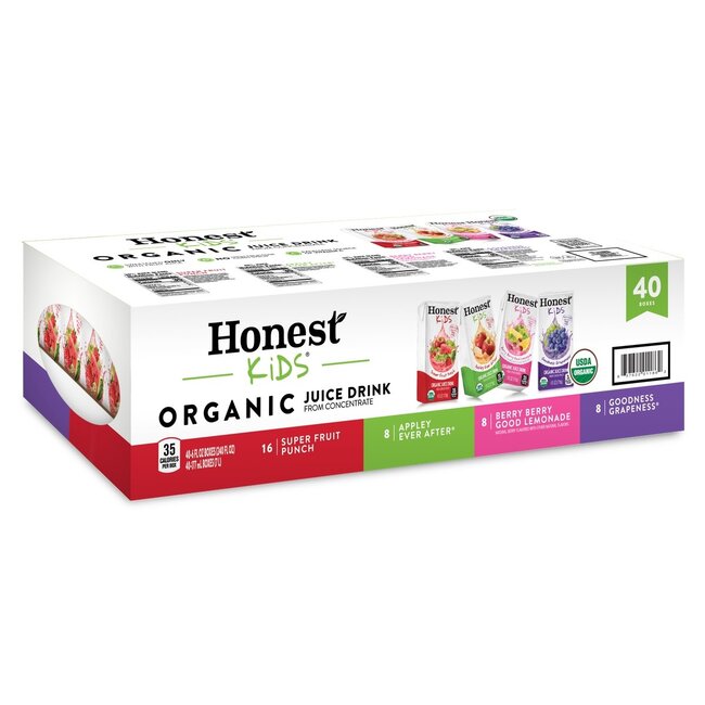 Honest Kids Organic Juice Drink Variety Pack, 6 oz, 40 ct