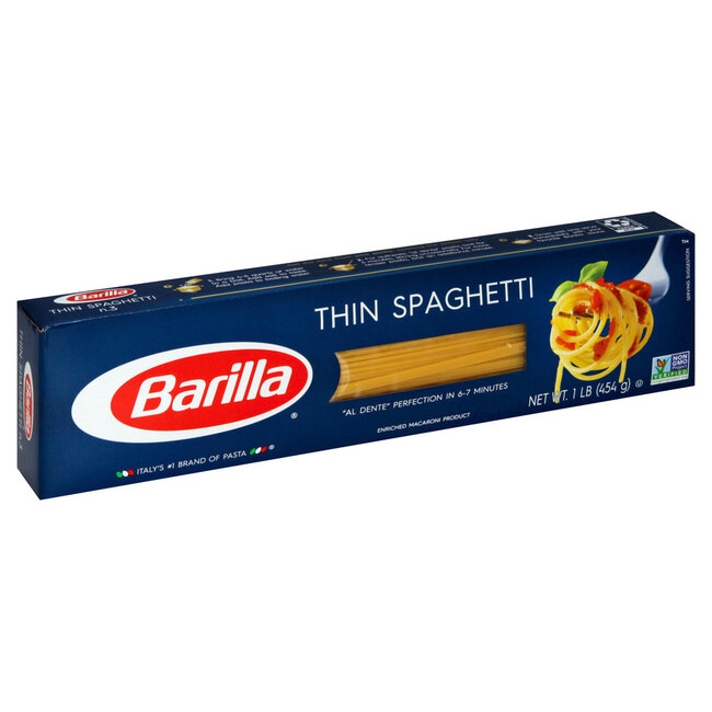 Barilla Thin Spaghetti, 16 oz, 20 ct