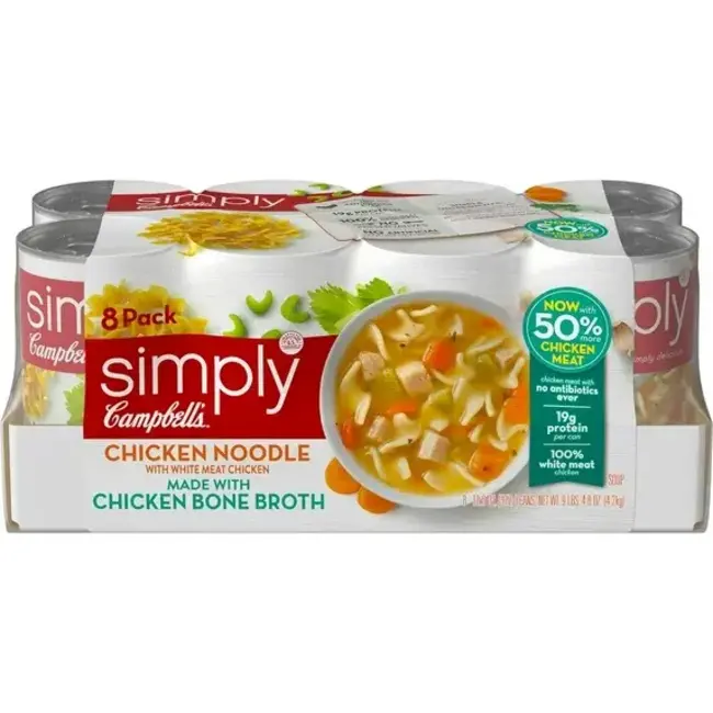 Campbell's Soup Simply Chicken Noodle, 18.6 oz, 8 ct