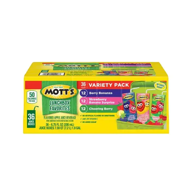 Mott's Lunchbox Drink Variety Pack, 6.75 oz, 36 ct