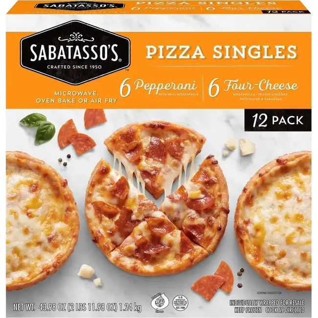 Sabatasso's Thin Crust Variety Pizza, 5.4 oz, 12 ct