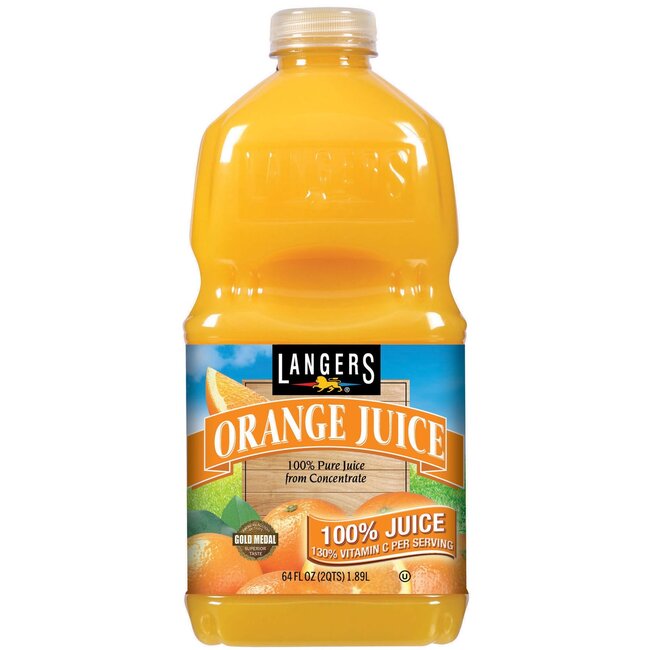 Langers Orange Juice, 64 oz, 8 ct