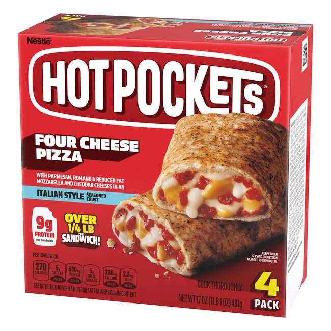 Hot Pockets Sandwiches Four Cheese Pizza, 17 oz, 4 ct