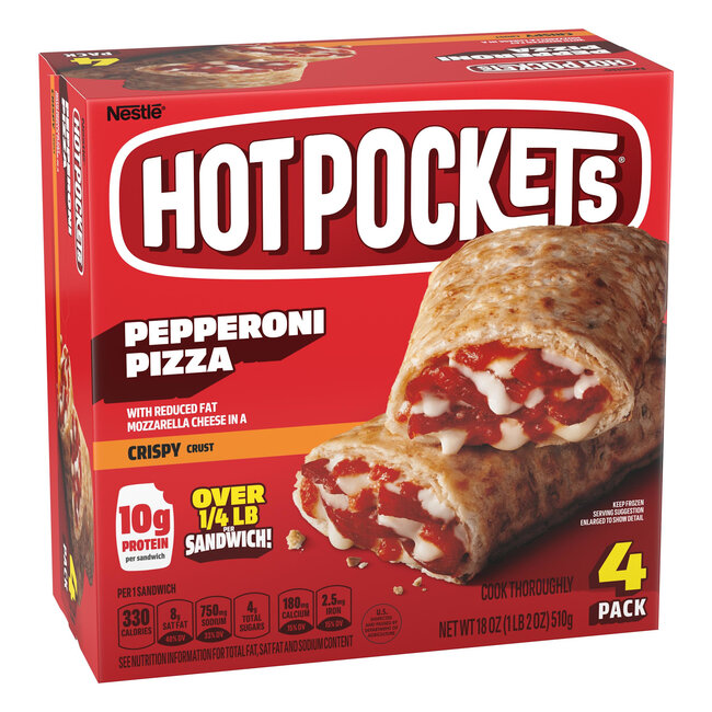 Hot Pockets Sandwiches Pepperoni Pizza Crispy Crust, 18 oz, 4 ct