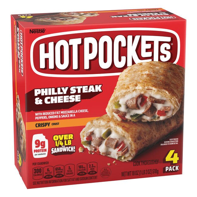 Hot Pockets Sandwiches Philly Steak And Cheese, 18 oz, 4 ct