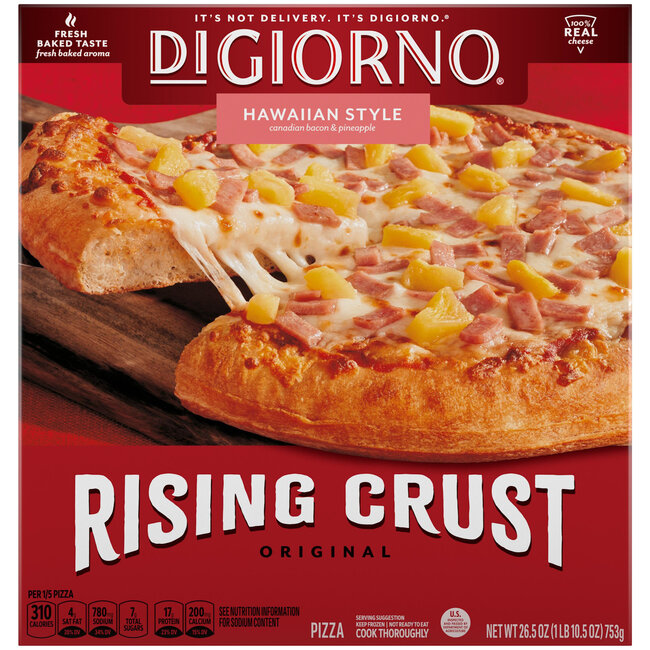 Digiorno Pizza Hawaiian Style Rising Crust Original, 26.5 oz, 12 ct