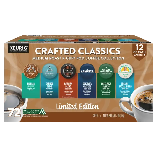 Keurig Crafted Classics Variety Pack Medium Roast Keurig K-Cup Pods, 72 ct