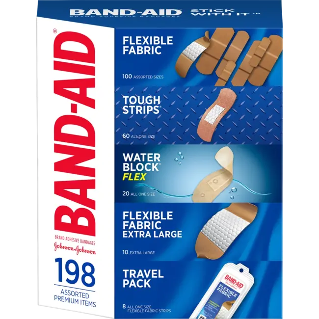 Band-Aid Adhesive Bandages Assorted, 198 ct