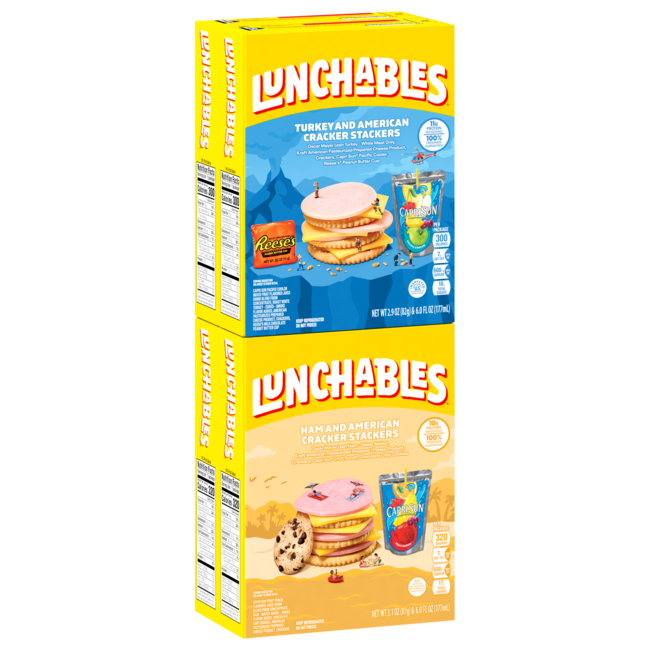 Lunchables Cracker Stackers Ham and Turkey Variety Pack, 4 ct