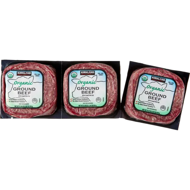 Kirkland Signature Organic Ground Beef 85% Lean, 4 lb