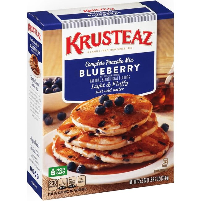 Krusteaz Light & Fluffy Complete Pancake Mix Blueberry, 25.2 oz, 8 ct