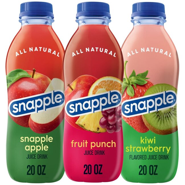 Snapple Juice Drink All Natural Variety Pack, 20 oz, 24 ct
