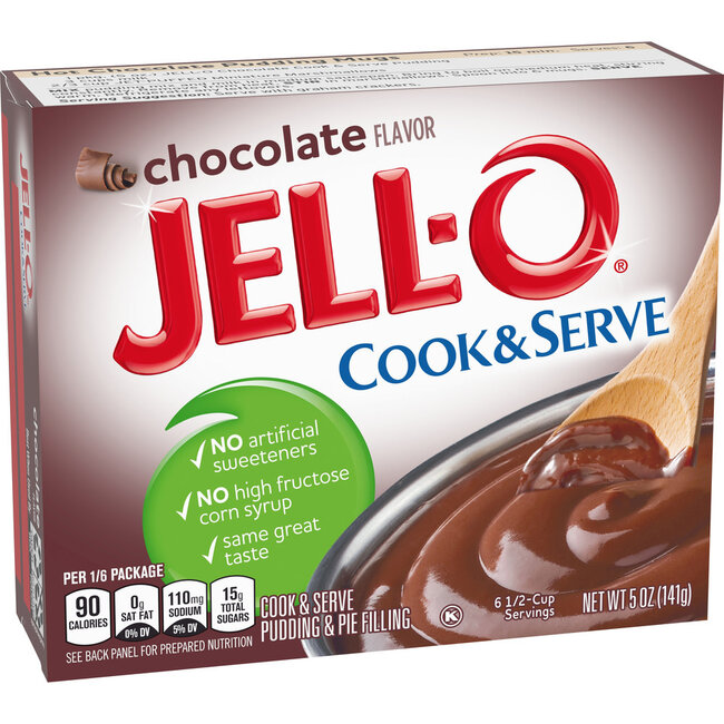 Jell-O Cook And Serve Chocolate Pudding, 5 oz, 24 ct