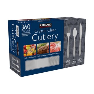 Kirkland Signature Kirkland Signature Crystal Clear Cutlery Assortment Clear, 360 ct