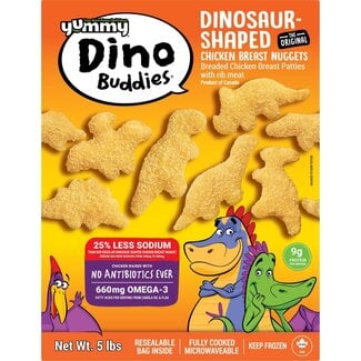 Dino Buddies Dino Buddies Dinosaur-Shaped Chicken Breast Nuggets, 5 lb
