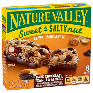 Nature Valley Nature Valley Sweet And Salty Nut Chewy Dark Chocolate Peanut And Almond Granola Bars, 7.2 oz