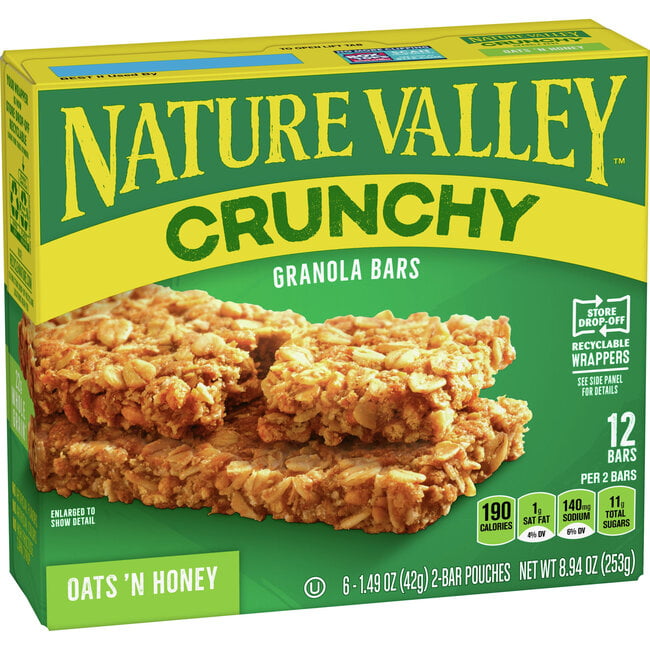 Nature Valley Crunchy Oats And Honey Granola Bars, 8.94 oz