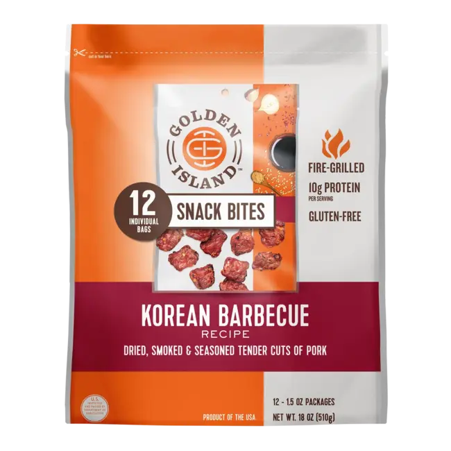 Golden Island Pork Snack Bites Korean Barbecue, 1.5 oz, 12 ct