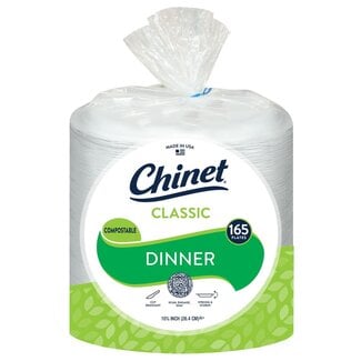 Chinet Chinet Classic 10-3/8" Dinner Paper Plate White, 165 ct