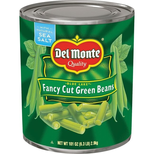 Del Monte Blue Lake Fancy Cut Green Beans, 101 oz