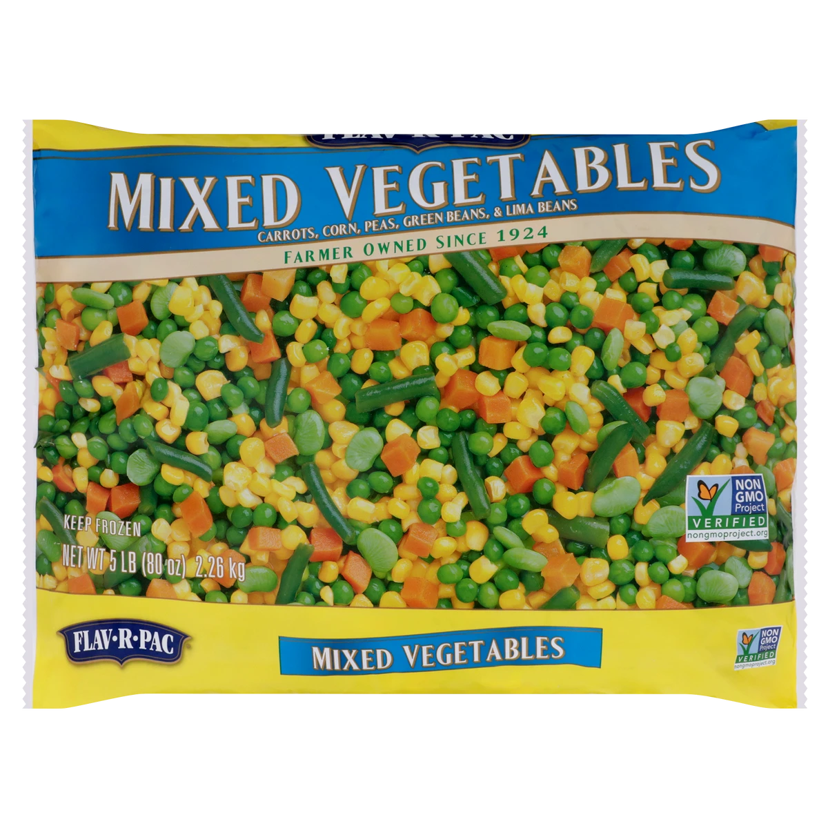 Flav R Paccar Flav-R-Pac Classic Mixed Vegetables, 5 lb - Span Elite
