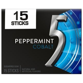 5 Gum 5 Gum Sugar Free Chewing Gum Peppermint Cobalt, 10 ct