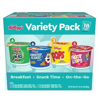 Kellogg's Kellogg's Cereal Cups Variety Pack, 18 ct