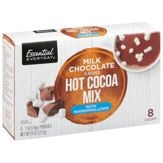 Essential Everyday Essential Everyday Hot Cocoa Mix With Marshmallows Milk Chocolate Flavored, 8 oz, 12 ct