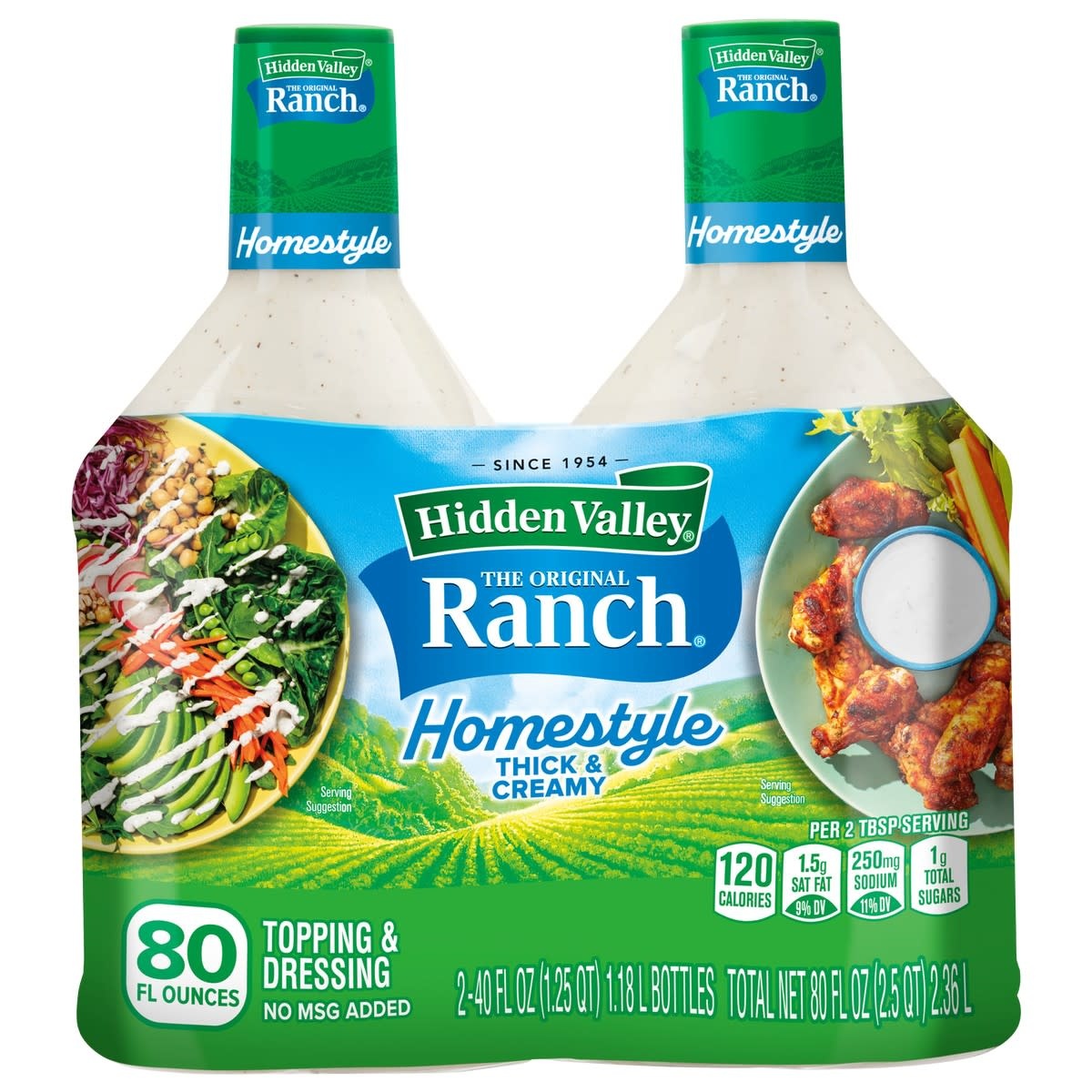 Hidden Valley Hidden Valley Ranch Homestyle Dressing and Topping, 40 oz, 2 ct - Span Elite Hidden Valley Hidden Valley Ranch Homestyle Dressing and Topping, 40 oz, 2 ct - Span Elite