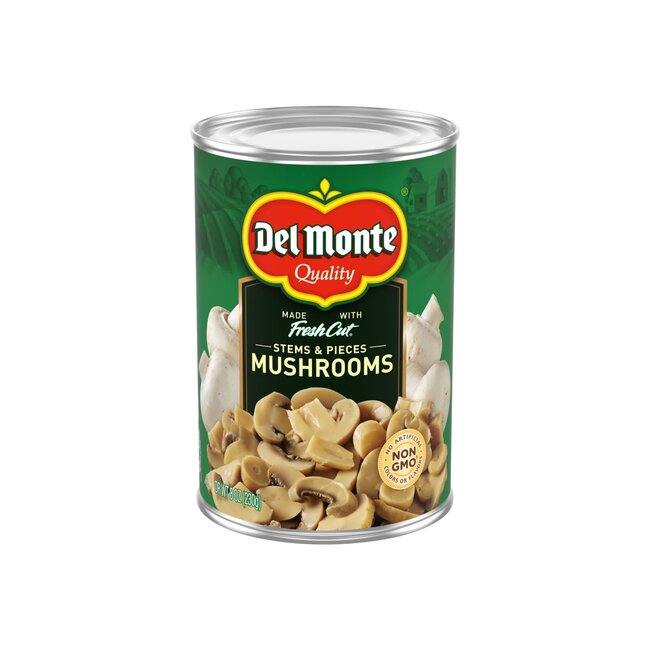 Del Monte Foods Mushrooms Stems And Pieces Can, 8 oz, 12 ct