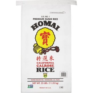Homai Homai Calrose Rice Premium Sushi Rice Medium Grain, 25 lb