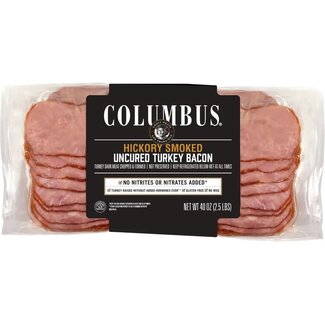 Columbus Columbus Uncured Turkey Bacon Hickory Smoked Sliced, 2.5 lb