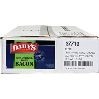 Daily's Daily's 10/12 Gas Flush Layer Bacon Deep Applewood Smoked Sliced, 15 lb