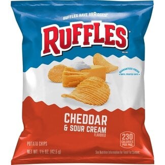 Ruffles Ruffles Chip Potato Ridged Cheddar & Sour Cream Bag, 1.5 oz, 64 ct