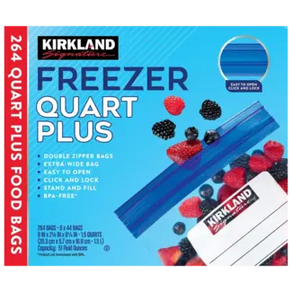 Kirkland Signature Kirkland Signature Freezer Quart Plus Bags Double Zipper, 264 ct