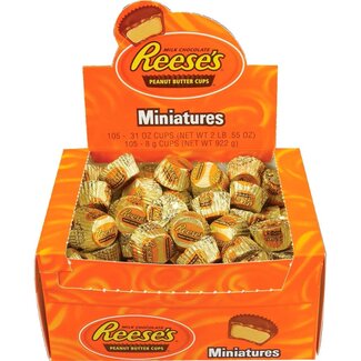 Reese's Reese's Peanut Butter Cups Milk Chocolate Miniatures, .31 oz, 105 ct