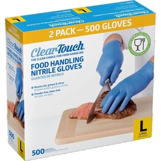 Clear-Touch Clear-Touch Food Handling Nitrile Gloves Large Blue, 500 ct
