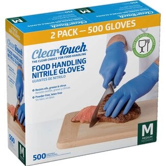 Clear-Touch Clear-Touch Food Handling Nitrile Gloves Medium Blue, 500 ct
