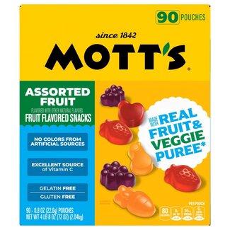Mott's Mott's Fruit Flavored Snacks Assorted Fruit, 0.8 oz, 90 ct