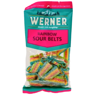 Werner Werner Rainbow Sour Belts, 2.65 oz, 6 ct