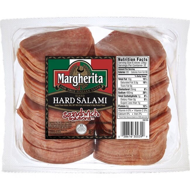 Margherita Hard Salami Sliced, 2 lb