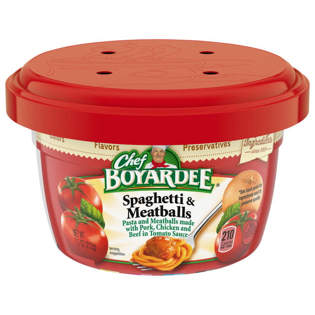 Chef Boyardee Spaghetti & Meatballs Pasta In Tomato Sauce, 7.5 oz, 12 ct