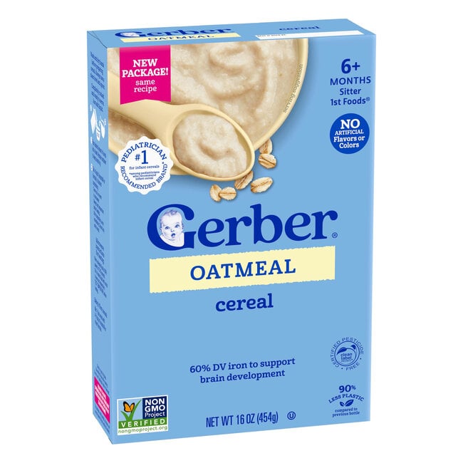 Gerber Cereal 1st Foods Oatmeal, 16 oz, 4 ct