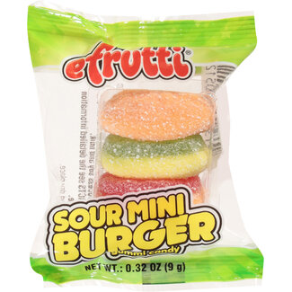 E Frutti E Fruitti Candy Burger Sour Mini Gummy, .32 oz, 60 ct