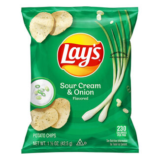 Lay's Lay's Sour Cream And Onion Flavored Potato Chips, 1.5 oz, 64 ct
