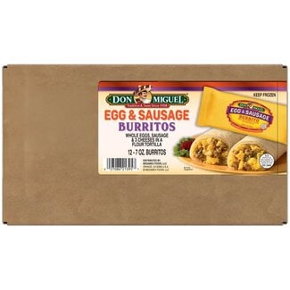 Don Miguel Don Miguel Breakfast Burritos Eggs Sausage and Cheese, 7 oz, 12 ct